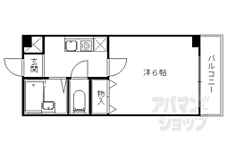 パステル椥辻 1Kの間取図画像