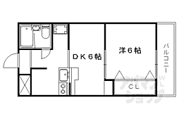 メゾン・ド・リビエール 1DKの間取図画像