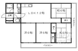 ルネ・シャンポール山科 4LDKの間取図画像