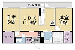 シャルマンコートドゥ 2LDKの間取図画像