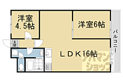エスポワール京都 2LDKの間取図画像