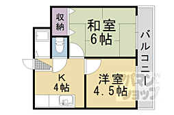 ハイツ東山 2DKの間取図画像