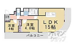 パインフィールド洛東 2LDKの間取図画像