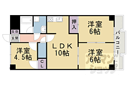 ハイツ山科 3LDKの間取図画像