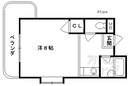 メゾンイースター 1Kの間取図画像