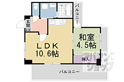 グランドール弐番館 1LDKの間取図画像