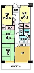 マンハイム加古川C棟 4DKの間取図画像