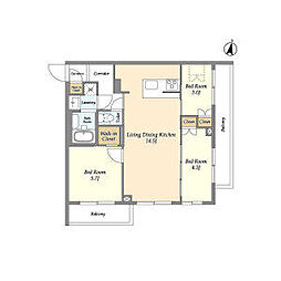 西武池袋線 中村橋駅 徒歩7分の賃貸マンション 1階3LDKの間取り