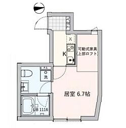 都営大江戸線 新江古田駅 徒歩12分の賃貸アパート 1階1Kの間取り