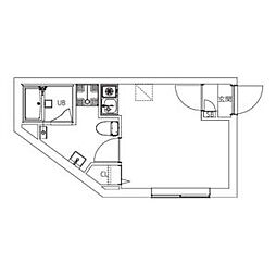西武池袋線 桜台駅 徒歩9分の賃貸マンション 1階ワンルームの間取り