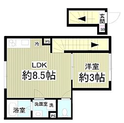 JR山手線 巣鴨駅 徒歩5分の賃貸アパート 2階1LDKの間取り