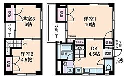 JR山手線 大塚駅 徒歩5分の賃貸マンション 4階3DKの間取り