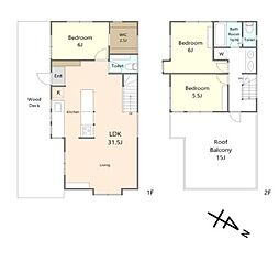 都営三田線 千石駅 徒歩7分の賃貸一戸建て 1階3LDKの間取り