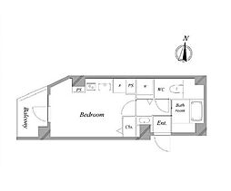 都営大江戸線 豊島園駅 徒歩3分の賃貸マンション 4階ワンルームの間取り