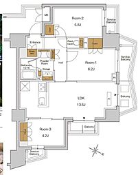 JR京浜東北・根岸線 東十条駅 徒歩5分の賃貸マンション 6階3LDKの間取り