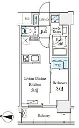 東京メトロ丸ノ内線 池袋駅 徒歩9分の賃貸マンション 12階1LDKの間取り