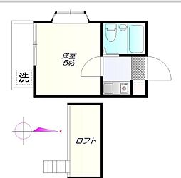西武池袋線 富士見台駅 徒歩15分の賃貸アパート 1階1Kの間取り