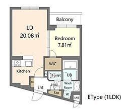 アリヴィス新江古田 1LDKの間取図画像