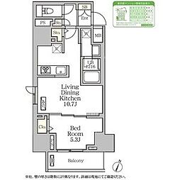 JR山手線 大塚駅 徒歩5分の賃貸マンション 11階1LDKの間取り