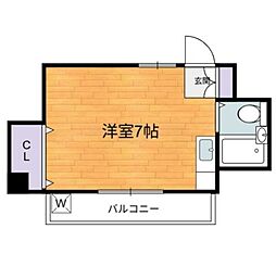 西武有楽町線 新桜台駅 徒歩3分の賃貸マンション 1階ワンルームの間取り