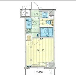 西武池袋線 中村橋駅 徒歩7分の賃貸マンション 2階1Kの間取り