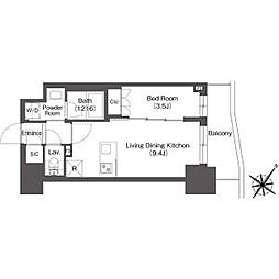 都営三田線 巣鴨駅 徒歩1分の賃貸マンション 5階1LDKの間取り