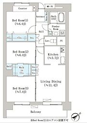 ナナアーク千石 8階3LDKの間取り