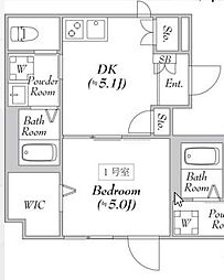 日暮里舎人ライナー 赤土小学校前駅 徒歩4分の賃貸マンション 3階1DKの間取り