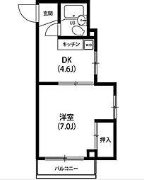 東武東上線 北池袋駅 徒歩7分の賃貸マンション 3階1DKの間取り