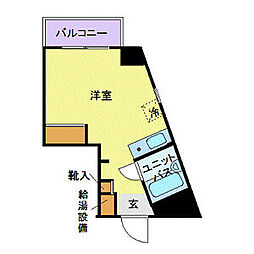 都営三田線 板橋本町駅 徒歩5分の賃貸マンション 3階ワンルームの間取り
