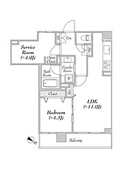 都営三田線 千石駅 徒歩10分の賃貸マンション 4階1SLDKの間取り
