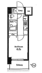東京メトロ丸ノ内線 池袋駅 徒歩10分の賃貸マンション 13階1Kの間取り