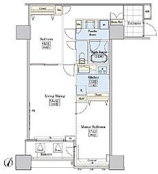 JR山手線 大塚駅 徒歩11分の賃貸マンション 7階2LDKの間取り