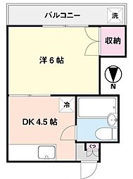 都営大江戸線 新江古田駅 徒歩2分の賃貸マンション 1階1DKの間取り