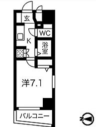都営三田線 板橋本町駅 徒歩4分の賃貸マンション 4階1Kの間取り