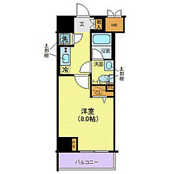 東京メトロ南北線 王子駅 徒歩5分の賃貸マンション 3階1Kの間取り