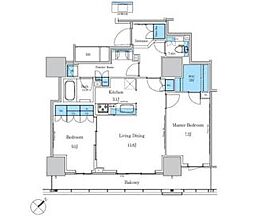パークアクシス滝野川ラ ブリーズ 5階2LDKの間取り