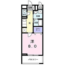 西武池袋線 石神井公園駅 徒歩32分の賃貸マンション 1階1Kの間取り