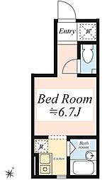 都営三田線 巣鴨駅 徒歩7分の賃貸アパート 1階ワンルームの間取り