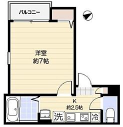 東京メトロ南北線 西ケ原駅 徒歩6分の賃貸アパート 2階1Kの間取り