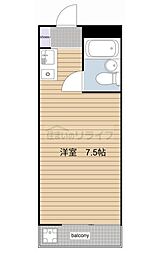 JR山手線 駒込駅 徒歩8分の賃貸マンション 5階ワンルームの間取り