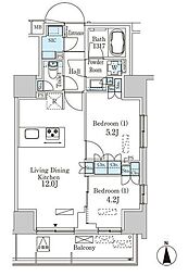 東京メトロ丸ノ内線 池袋駅 徒歩3分の賃貸マンション 7階2LDKの間取り