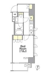 オルサス西日暮里 7階1Kの間取り