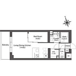 ルーウェ東大泉 1LDKの間取図画像