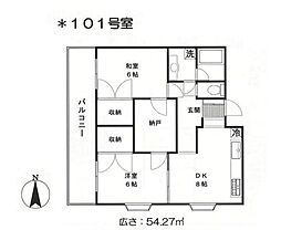 西武池袋線 富士見台駅 徒歩5分の賃貸マンション 1階2SDKの間取り