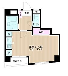 西武豊島線 豊島園駅 徒歩10分の賃貸マンション 4階ワンルームの間取り