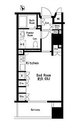 都営三田線 巣鴨駅 徒歩3分の賃貸マンション 13階ワンルームの間取り