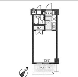 西武池袋線 江古田駅 徒歩4分の賃貸マンション 7階1Kの間取り