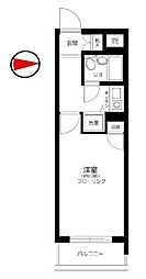 西武有楽町線 練馬駅 徒歩6分の賃貸マンション 8階1Kの間取り