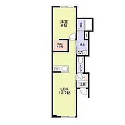 東京メトロ副都心線 要町駅 徒歩13分の賃貸アパート 1階1LDKの間取り